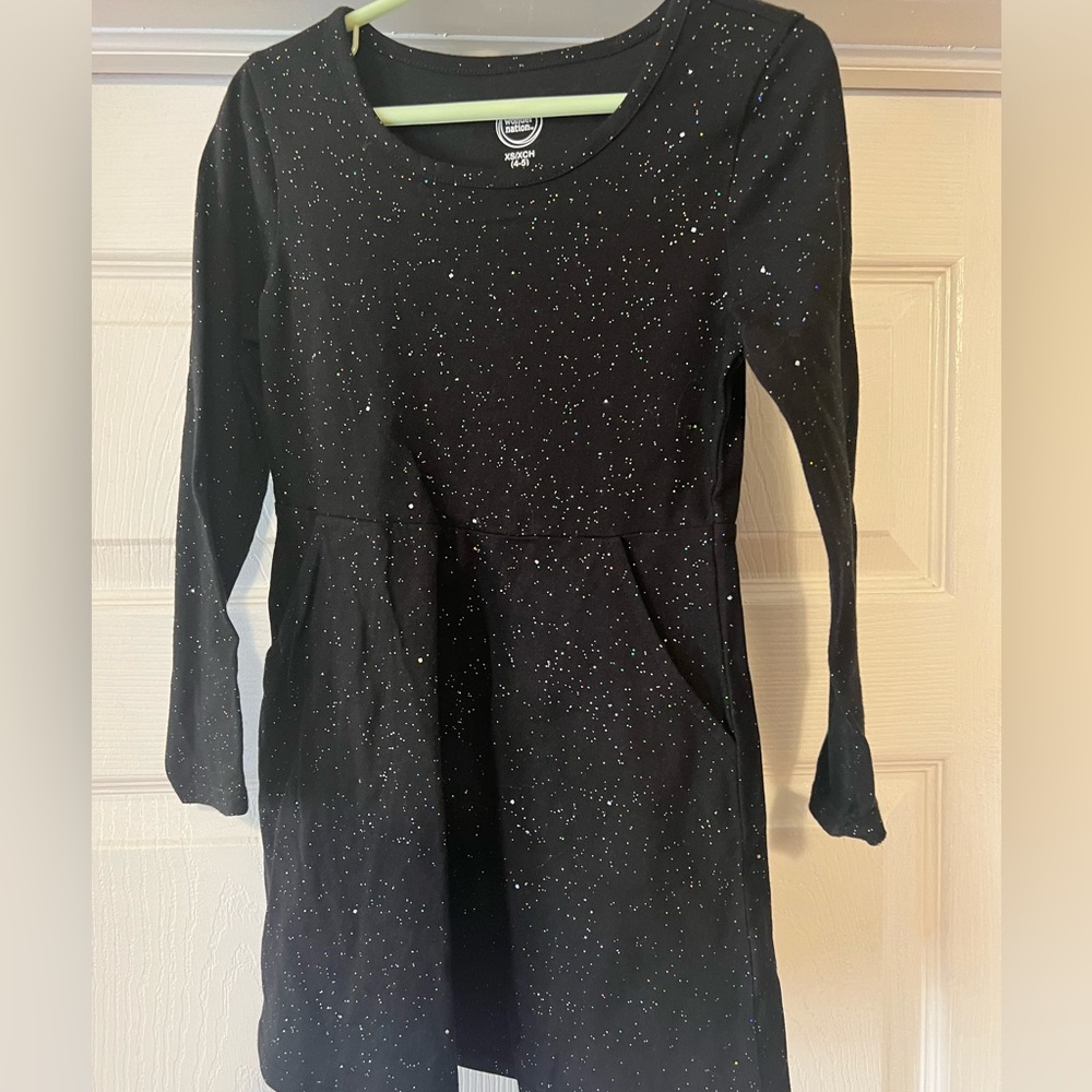 Black long sleeve swing dress